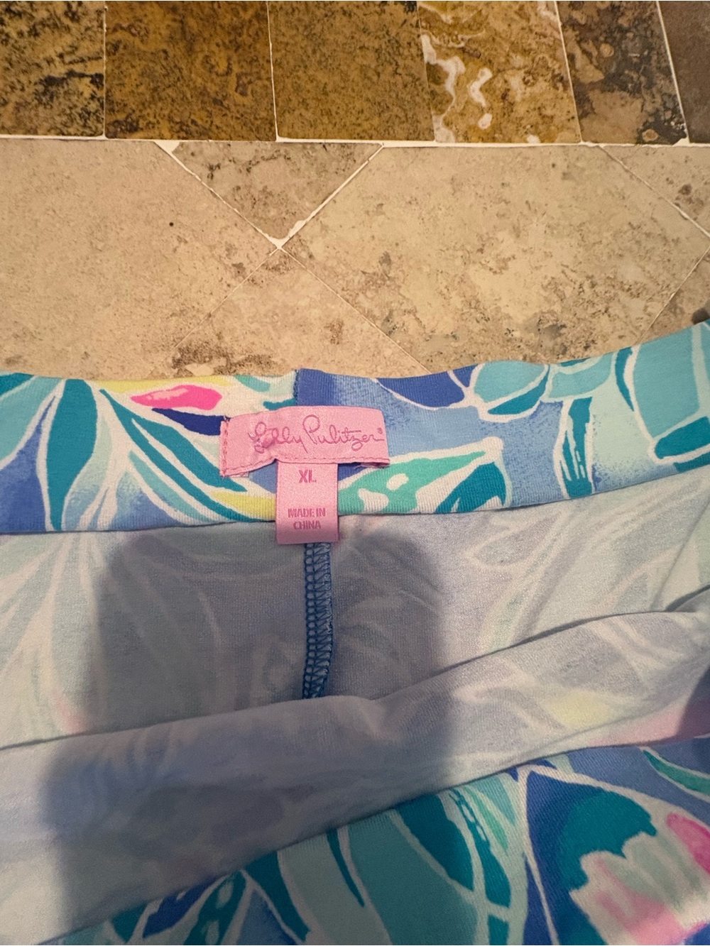 Lilly Pulitzer XL Blue Tropical Floral Tunic Dress EUC - Picture 3 of 6